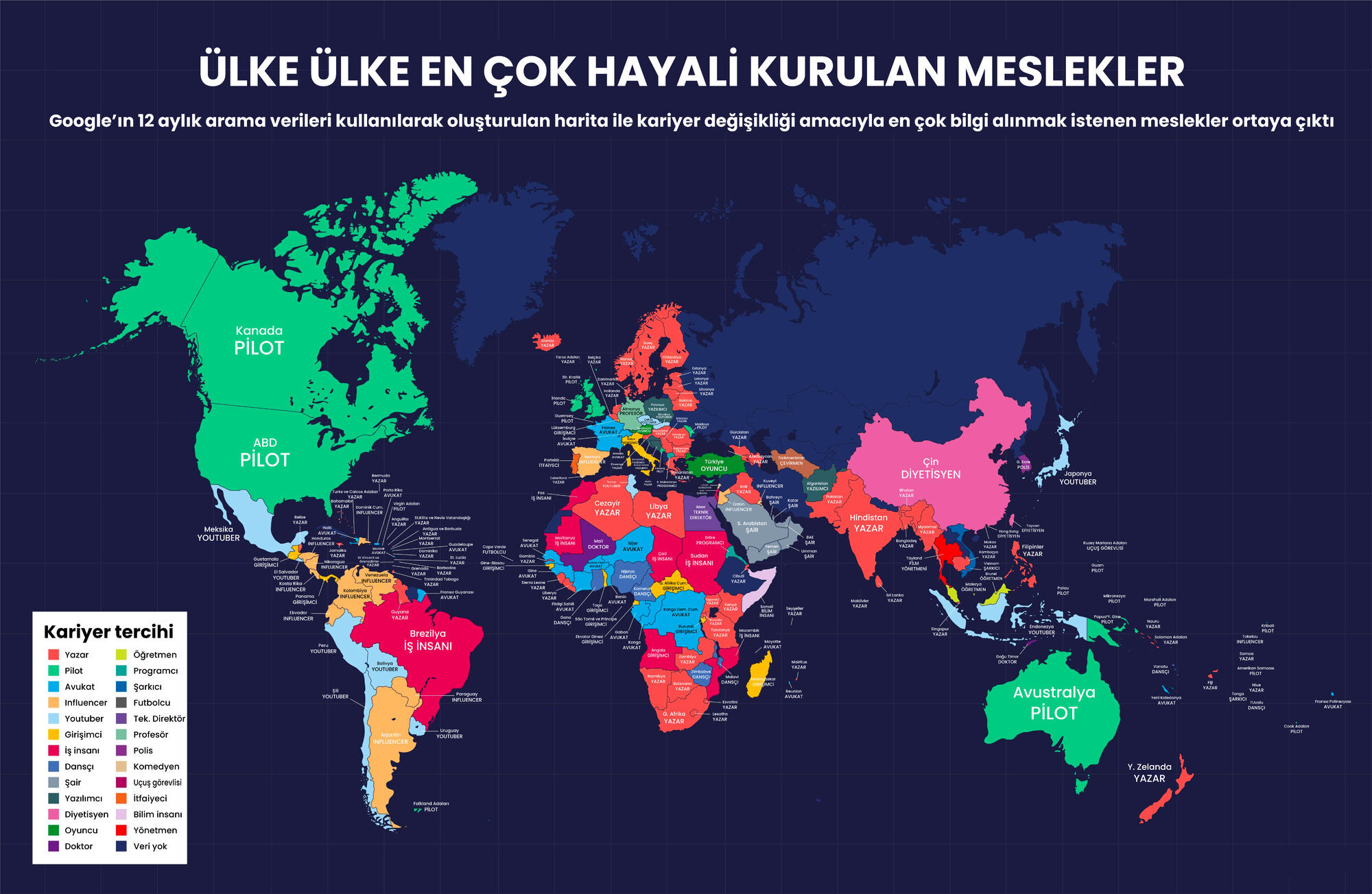 Google, Türkiye’de ve dünyada en çok aranan meslekleri açıkladı!
