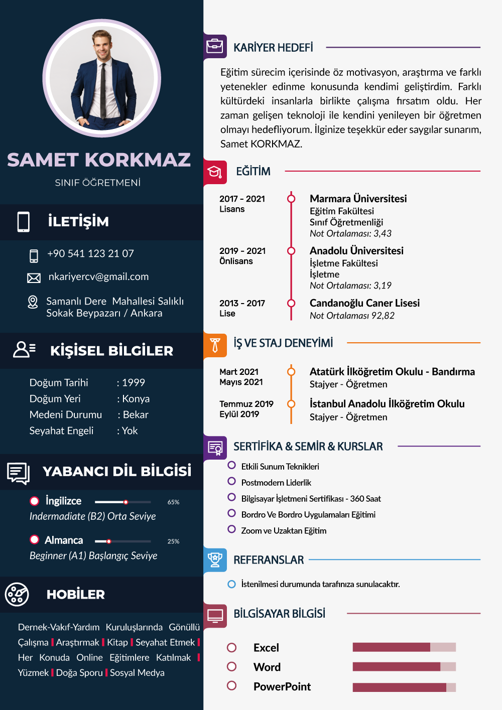 Öğretmen CV Örnekleri