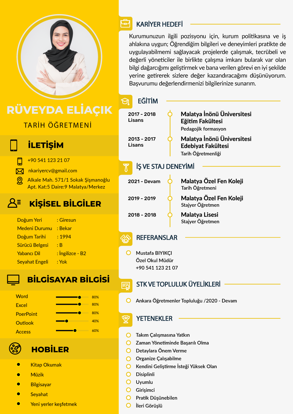 Öğretmen CV Örnekleri